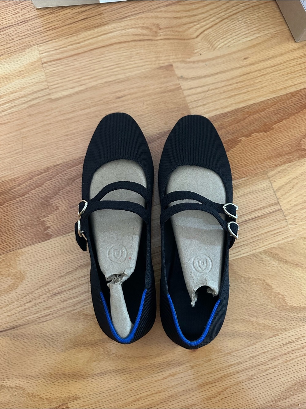 Rothy's Black Knit Mary Janes with Double Buckle Straps - Picture 3 of 8